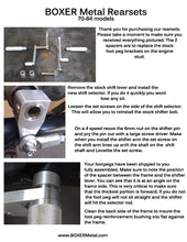 BMW REAR SETS 2 VALVE BOXER FOOT CONTROLS